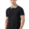 Black Contrast Collar Polo T-Shirt