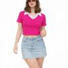 Preppy Pink Polo Crop