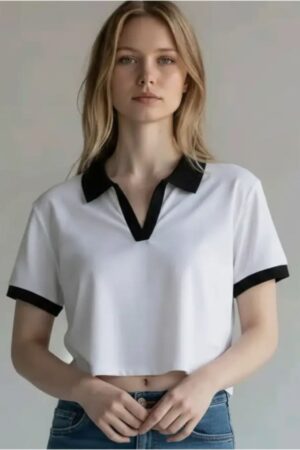 Monochrome Contrast Boxy Polo