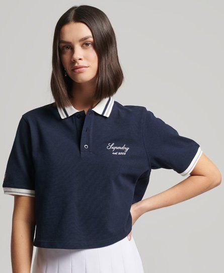 Navy Varsity Boxy Polo