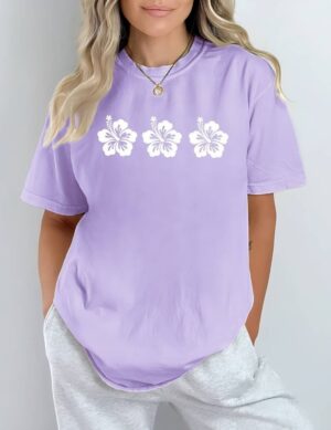 Triple Hibiscus Oversized Tee